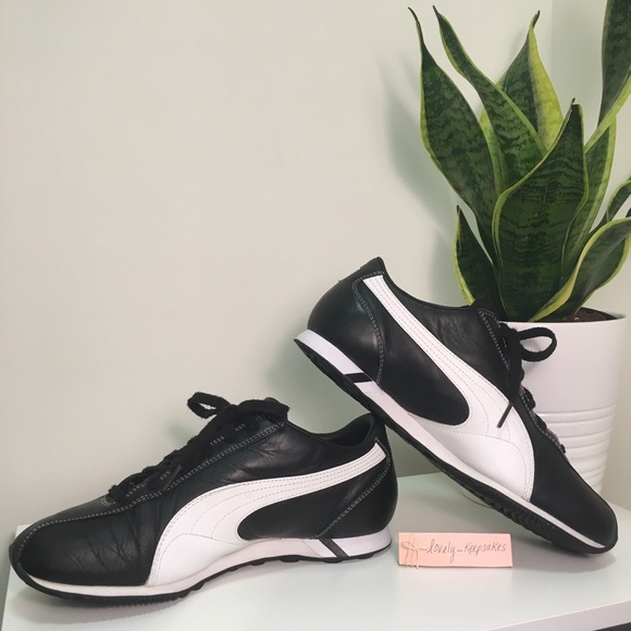 Puma Sprint Vintage Black & White Running Shoes - Picture 4 of 8